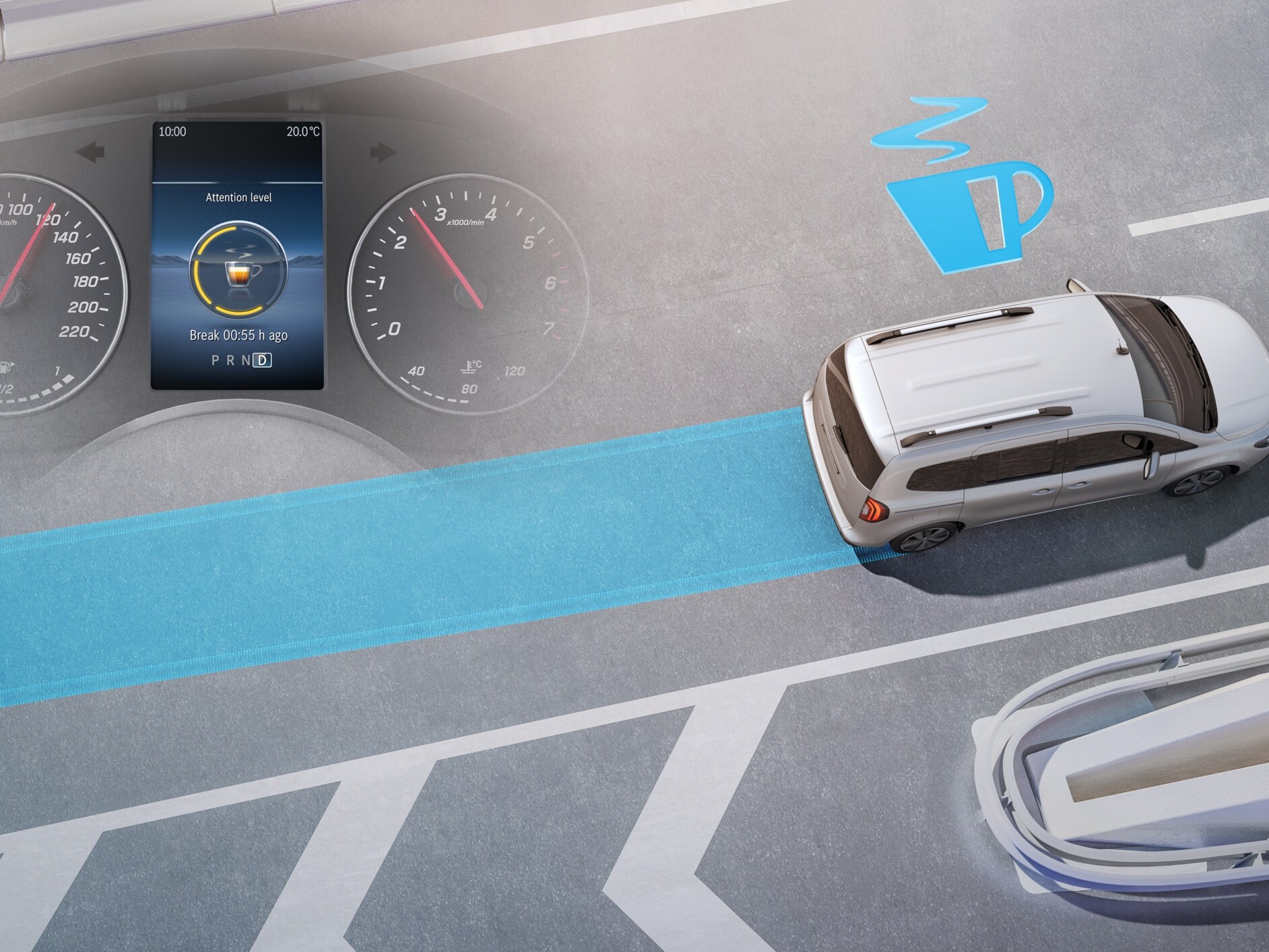 O sistema ATTENTION ASSIST no Mercedes-Benz Citan Tourer.