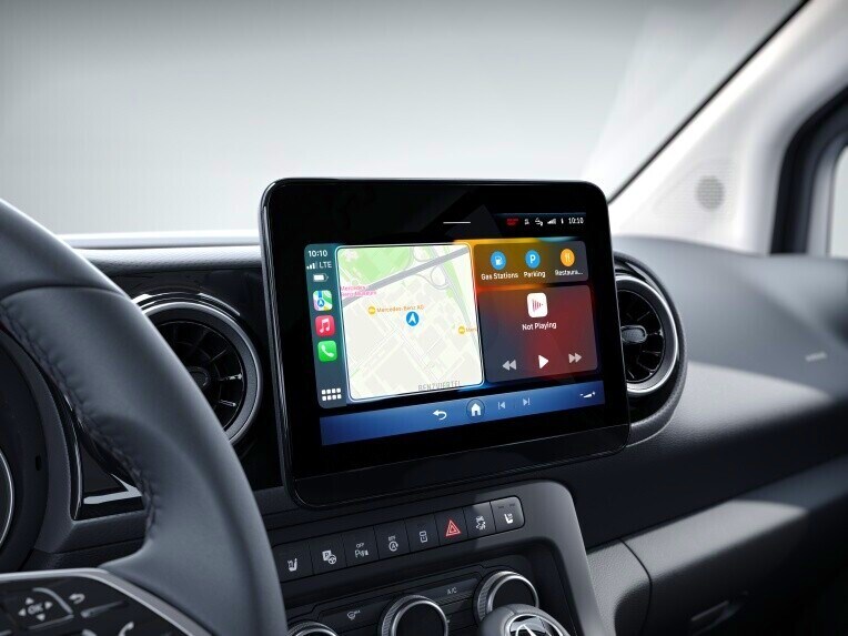 A integração de smartphone no Mercedes-Benz Citan Tourer.
