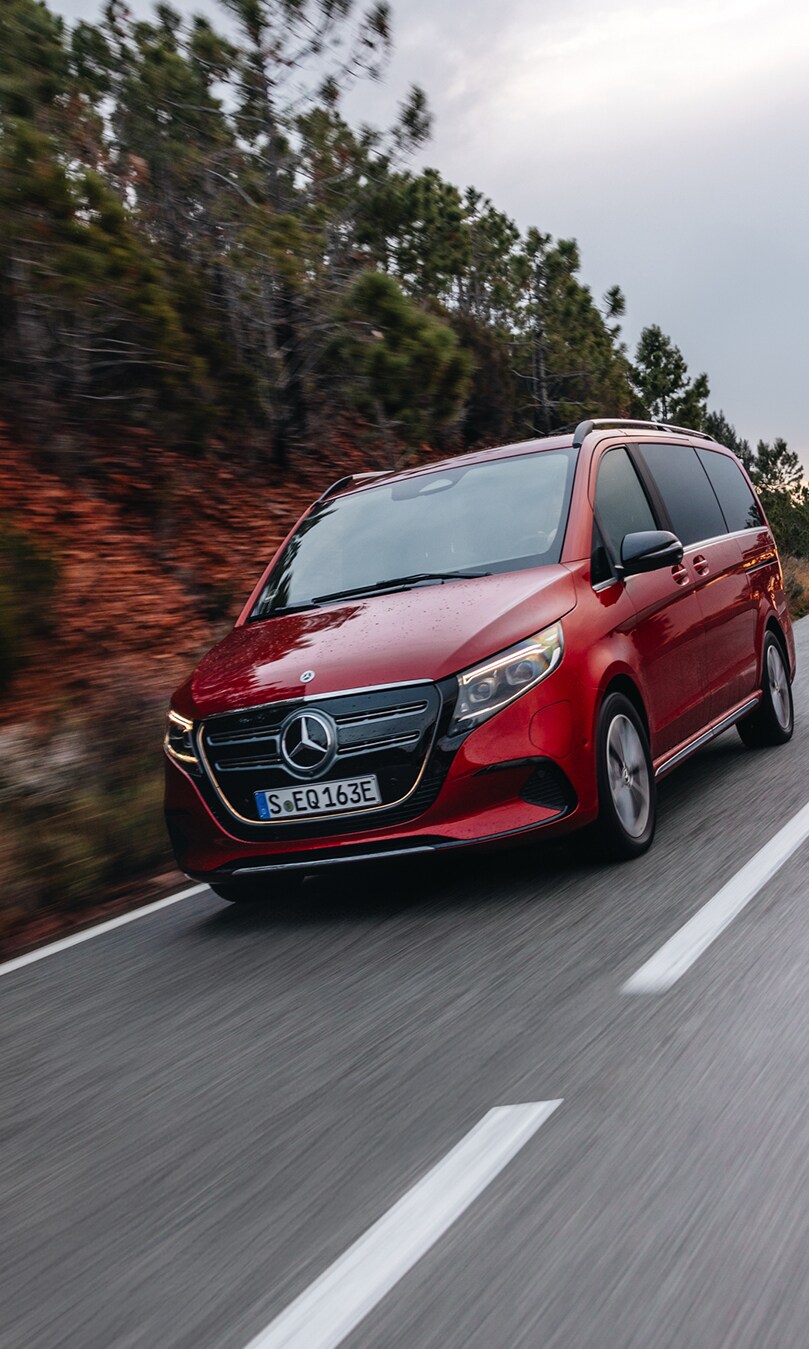 O exterior do Mercedes-Benz EQV.
