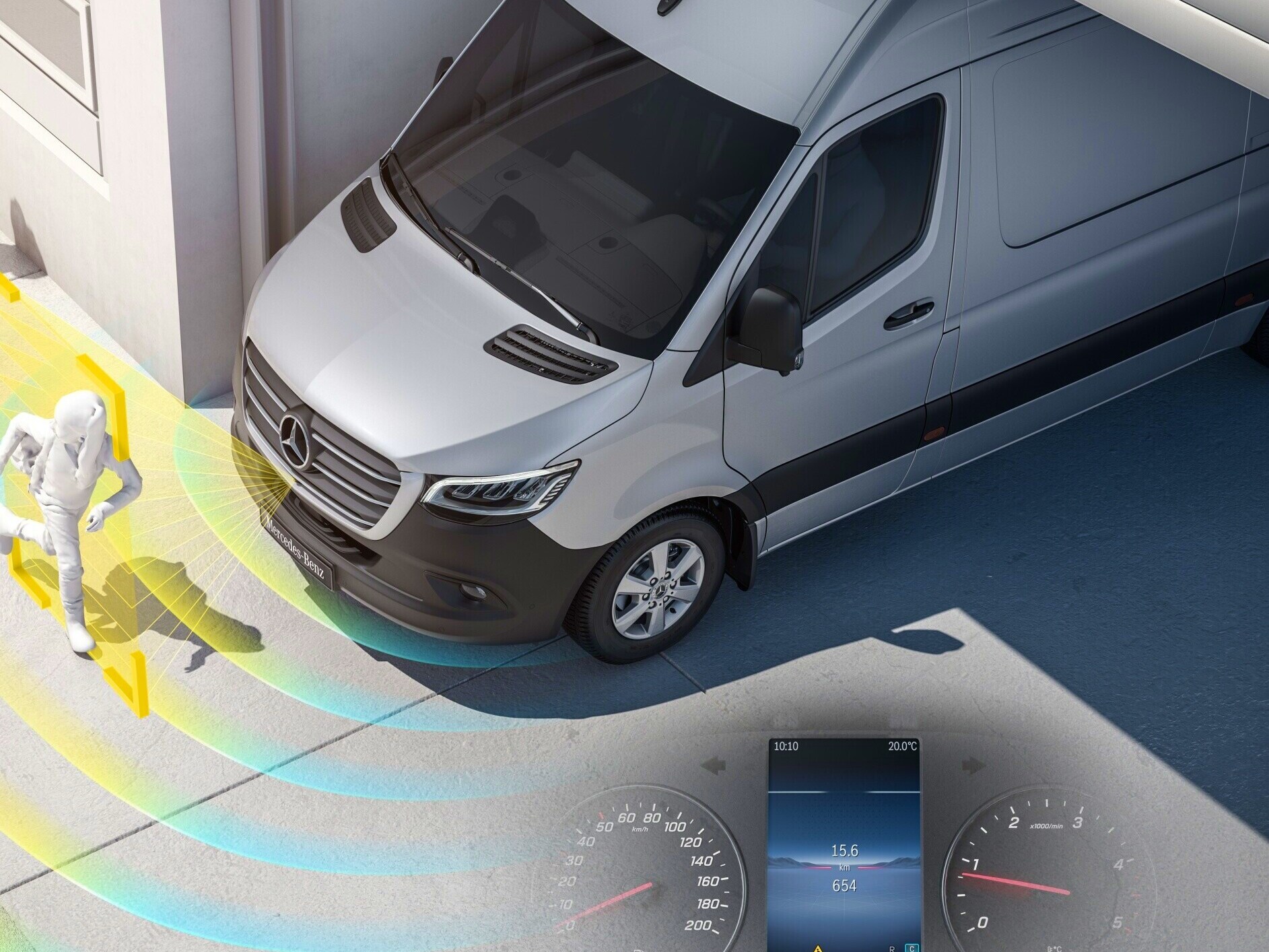 O assistente de informação de arranque (MOIS) do Mercedes-Benz eSprinter Furgão.