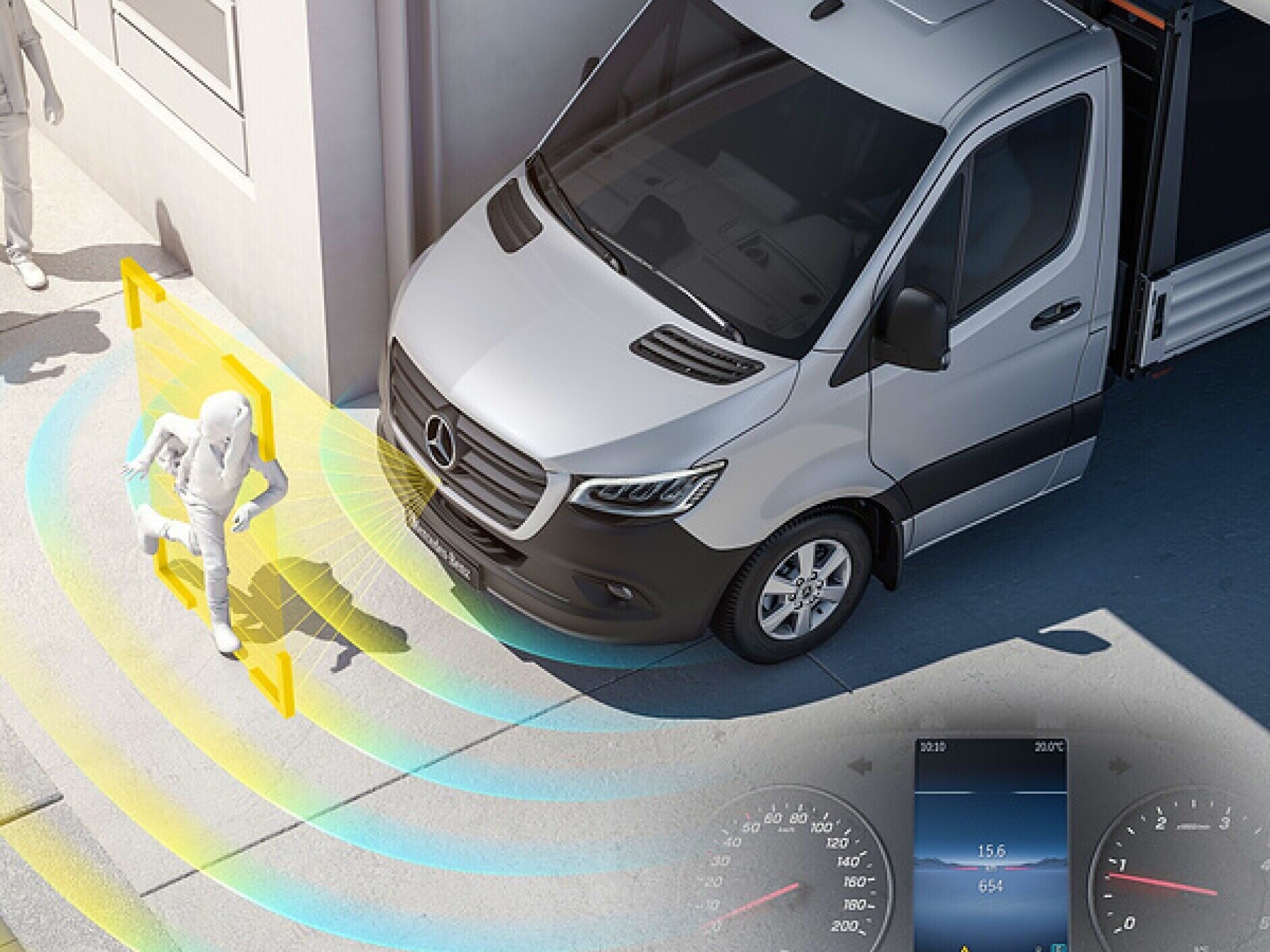 O sistema de informação de partida (MOIS) do Mercedes-Benz Sprinter Chassi.