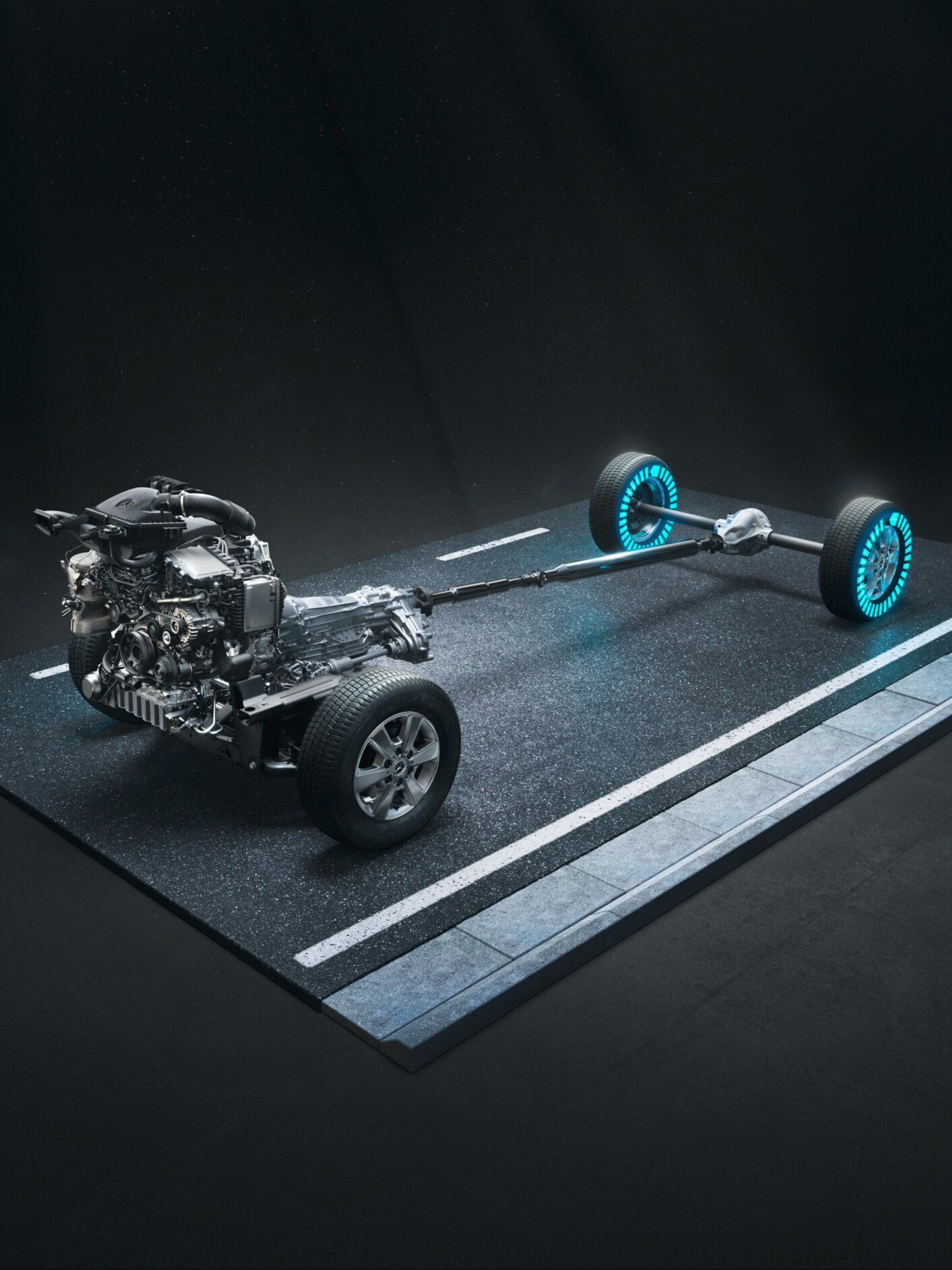 A tração integral 4x4 com torque-on-demand Sprinter Chassi.