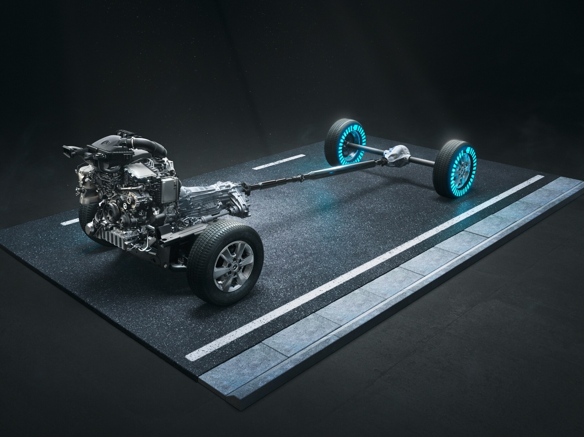 A tração integral 4x4 com binário a pedido do Sprinter Veículo de Plataforma.