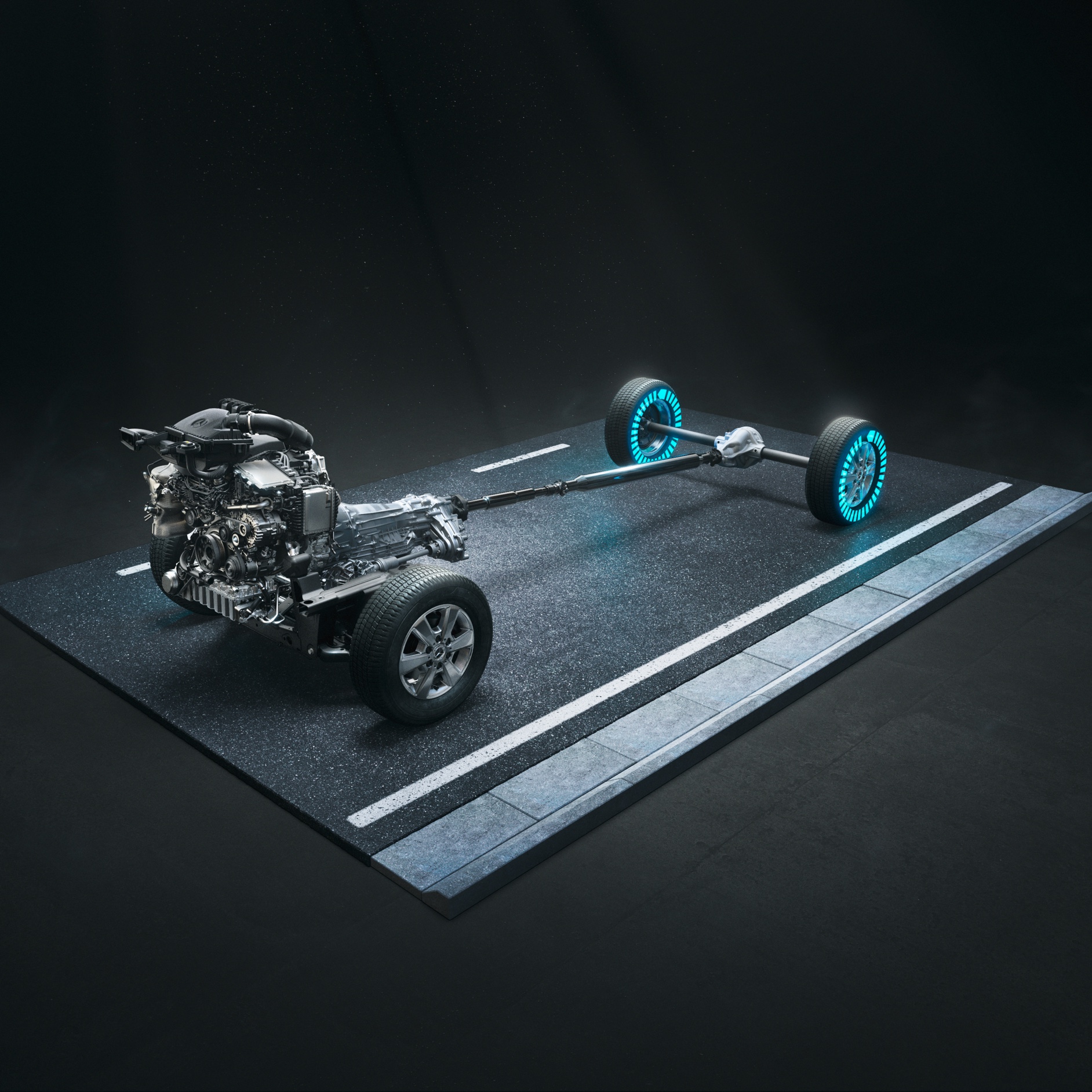Tração total 4x4 com binário a pedido | Sprinter Veículo de Plataforma | Mercedes-Benz A tração integral 4x4 com binário a pedido do Sprinter Veículo de Plataforma.