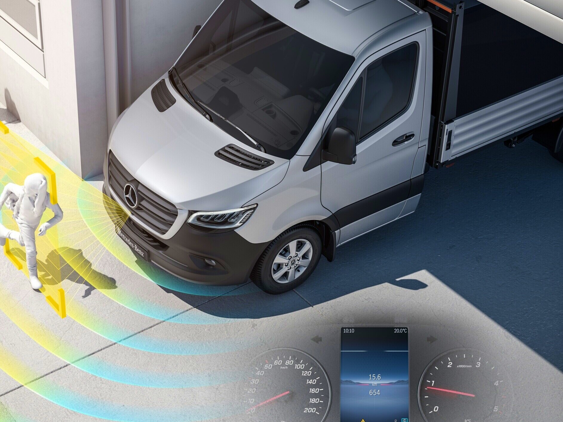 O Sistema de informações sobre mudanças (MOIS) do Sprinter Veículo de Plataforma Mercedes-Benz.