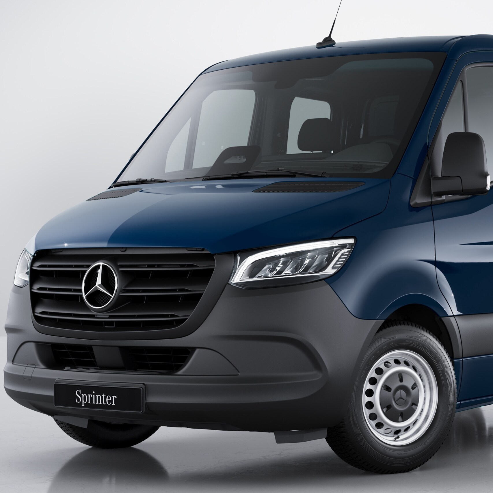 A vista frontal do Mercedes-Benz Sprinter Chassis.