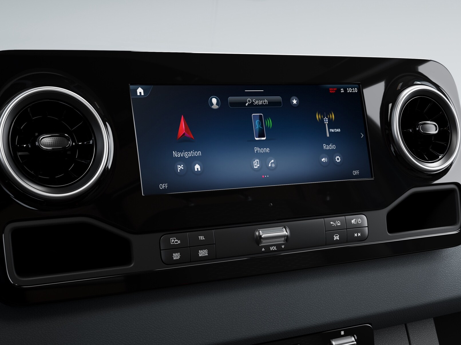 O sistema multimédia MBUX para o Mercedes-Benz Sprinter.