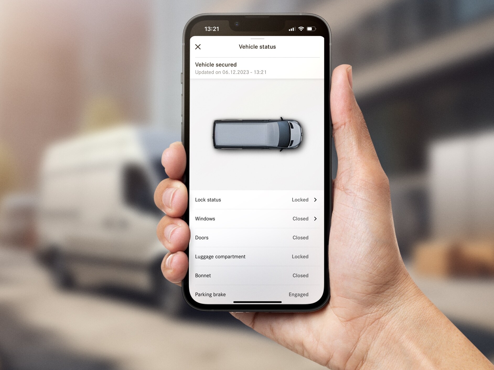 Extras Digitais para um veículo comercial ligeiro da Mercedes-Benz.