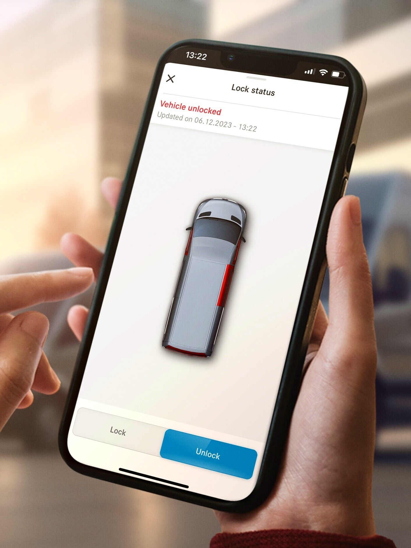 Extras digitais para um veículo comercial ligeiro da Mercedes-Benz.
