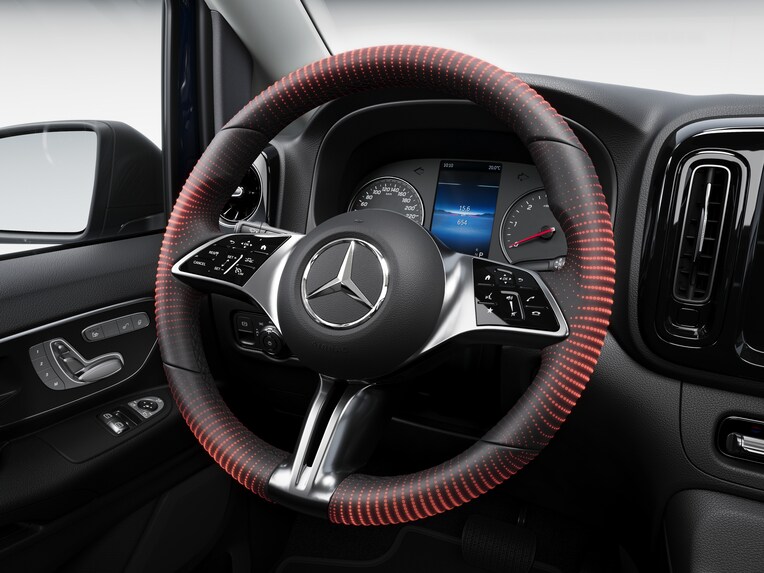 Ilustração do volante aquecido do Mercedes-Benz Vito.