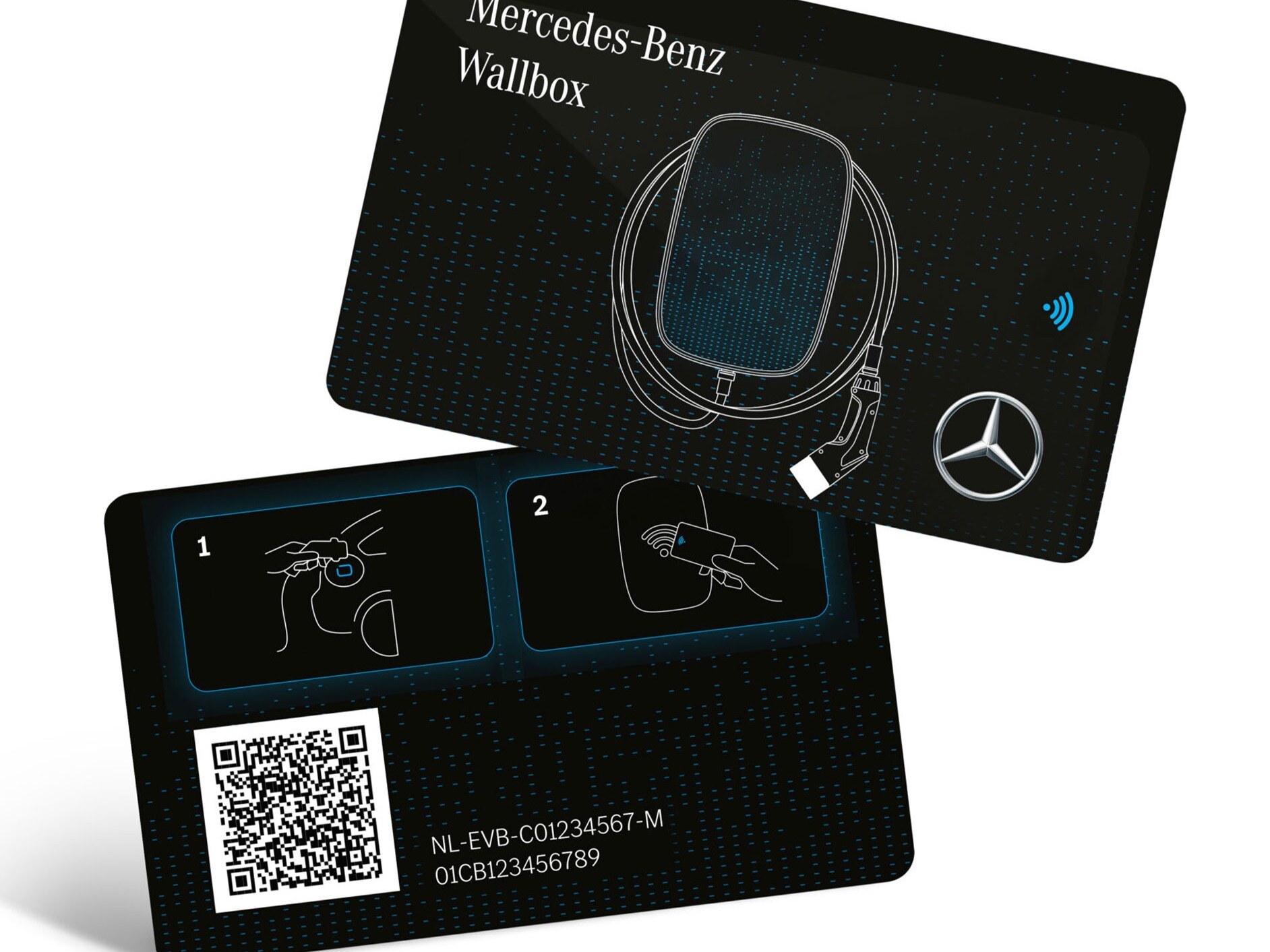 O cartão RFID da Mercedes-Benz com a respetiva embalagem.