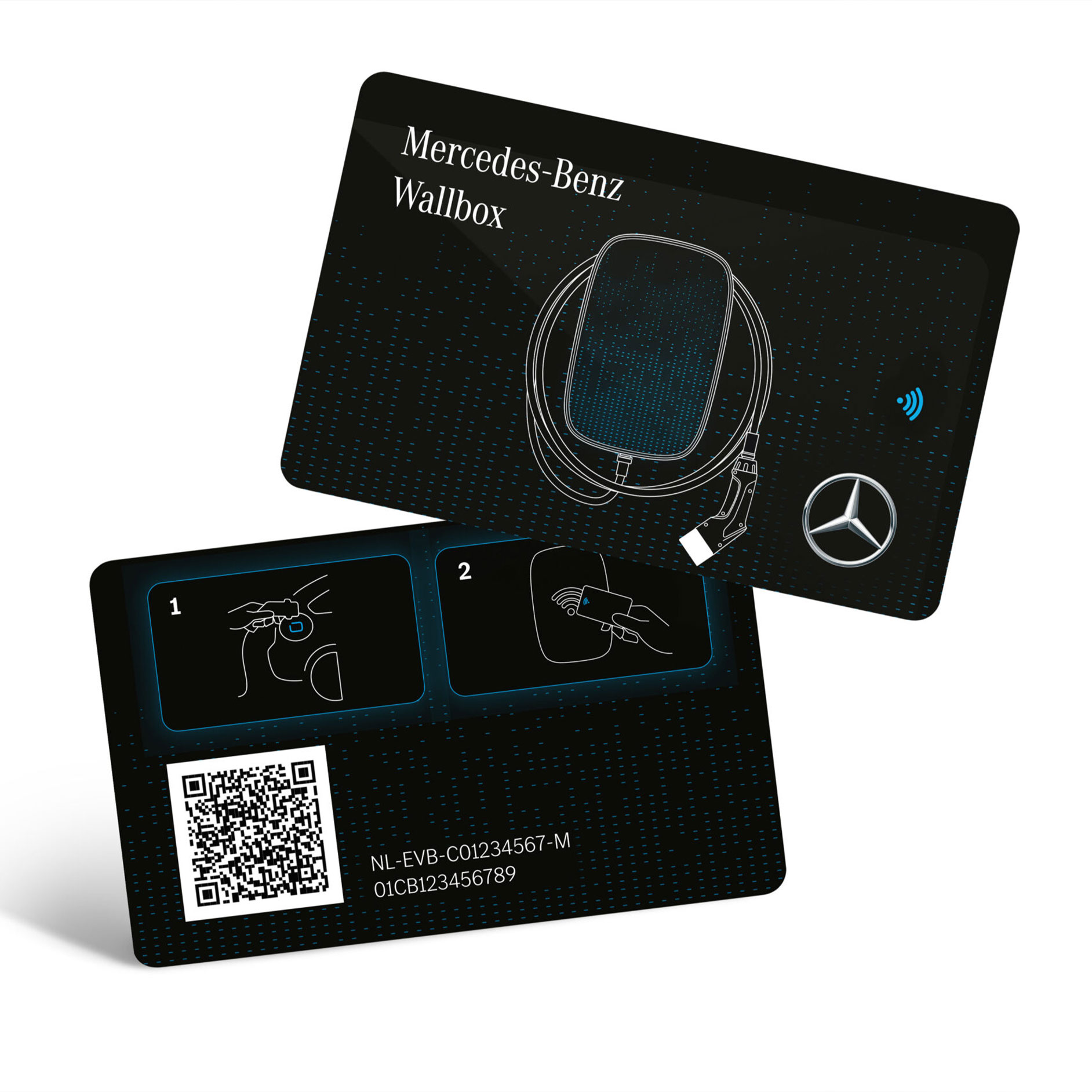 RFID | Carregamento | Veículos comerciais ligeiros Mercedes-Benz O cartão RFID da Mercedes-Benz com a respetiva embalagem.